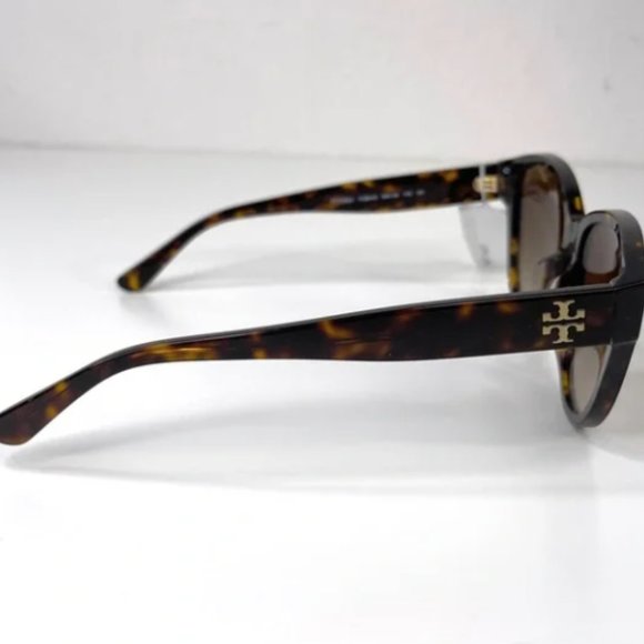 TORY BURCH Classic Sunglasses NEW Dark Tortoise With Gold Logo main image 9